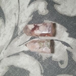 MINI FLOWER AGATE CRYSTAL TOWERS x2